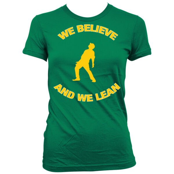 We Believe and We Bernie Lean - Women's Junior Cut Crewneck T-Shirt Thumbnail