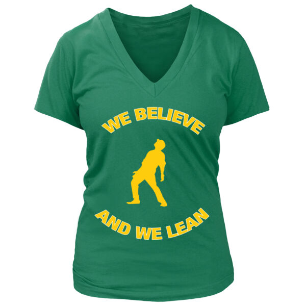 We Believe and We Bernie Lean - Women's Premium Deep V-Neck T-Shirt Thumbnail
