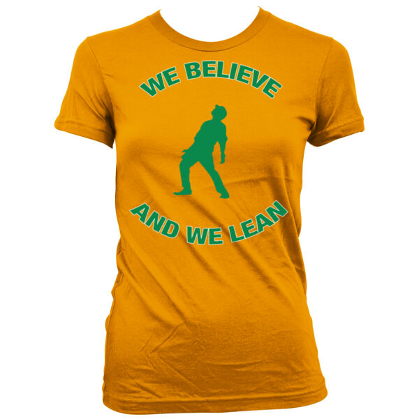 We Believe and We Bernie Lean - Women's Junior Cut Crewneck T-Shirt Thumbnail