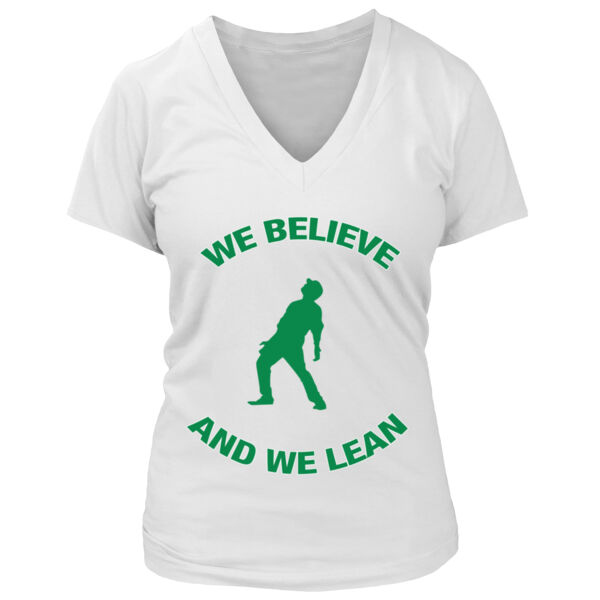 We Believe and We Bernie Lean - Women's Premium Deep V-Neck T-Shirt Thumbnail
