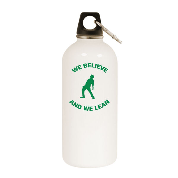 We Believe and We Bernie Lean - White Water Bottle With Carabiner Thumbnail