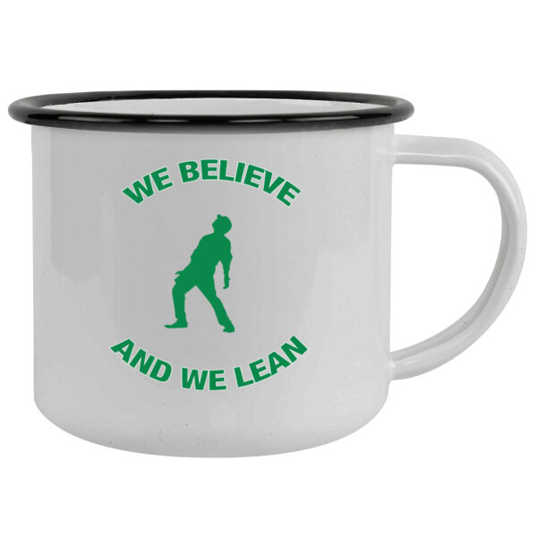 We Believe and We Bernie Lean - 12oz Camping Mug Thumbnail
