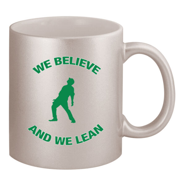 We Believe and We Bernie Lean - 11oz Metallic Silver Mug Thumbnail