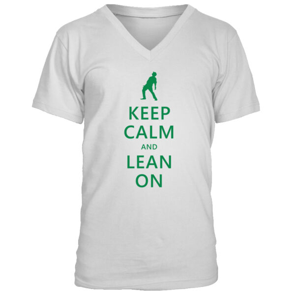 Keep Calm and Lean On - Men's Premium V-Neck T-Shirt Thumbnail