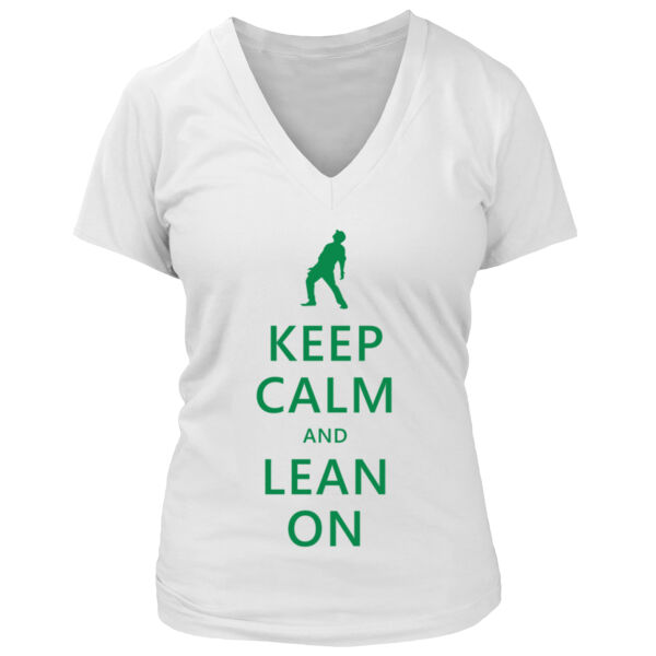 Keep Calm and Lean On - Women's Premium Deep V-Neck T-Shirt Thumbnail