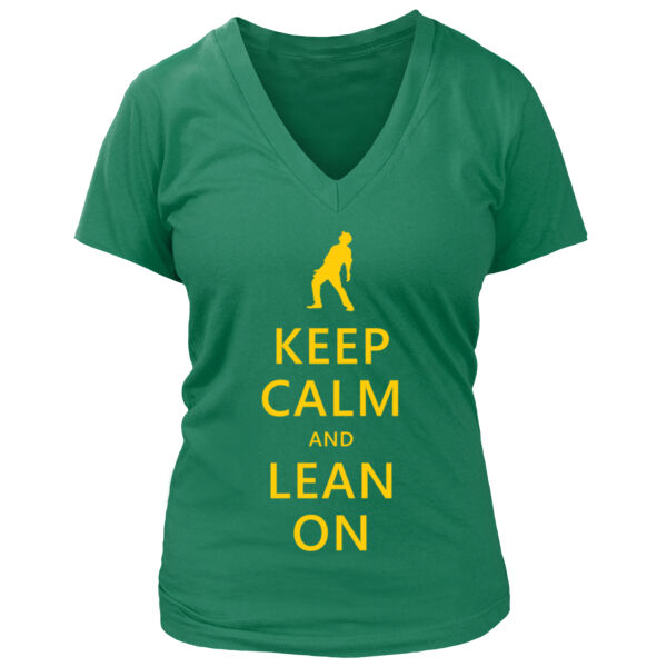 Keep Calm and Lean On - Women's Premium Deep V-Neck T-Shirt Thumbnail