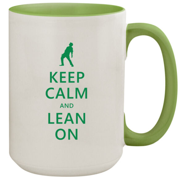 Keep Calm and Lean On - 15oz Colored Inner & Handle Mug Thumbnail