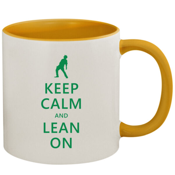 Keep Calm and Lean On - 11oz Colored Inner & Handle Mug Thumbnail
