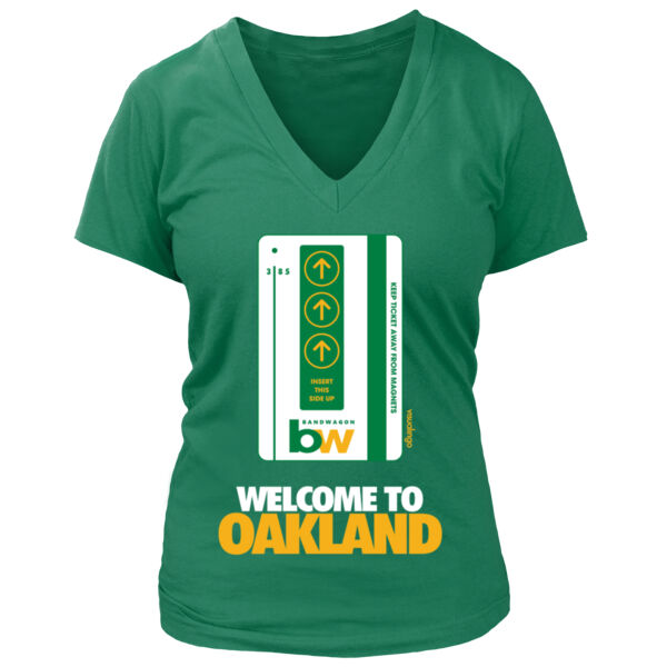 Oakland Bart Bandwagon - Women's Premium Deep V-Neck T-Shirt Thumbnail