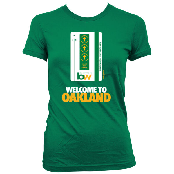 Oakland Bart Bandwagon - Women's Junior Cut Crewneck T-Shirt Thumbnail