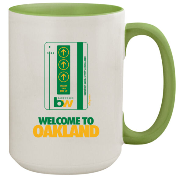 Oakland Bart Bandwagon - 15oz Colored Inner & Handle Mug Thumbnail