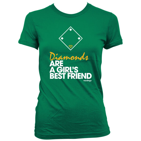 Diamonds Are A Girls Best Friend - Women's Junior Cut Crewneck T-Shirt Thumbnail