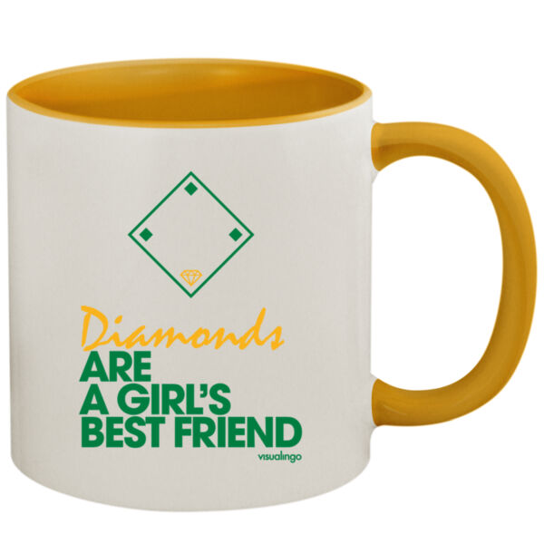 Diamonds Are A Girls Best Friend - 11oz Colored Inner & Handle Mug Thumbnail
