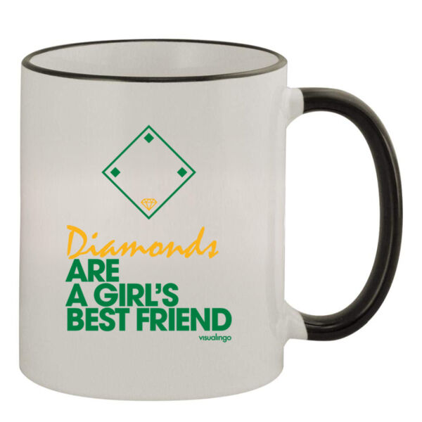 Diamonds Are A Girls Best Friend - 11oz Colored Rim & Handle Mug Thumbnail