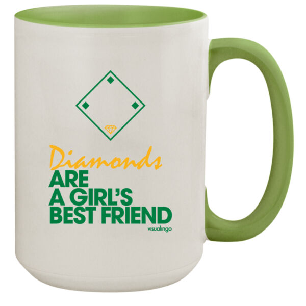 Diamonds Are A Girls Best Friend - 15oz Colored Inner & Handle Mug Thumbnail