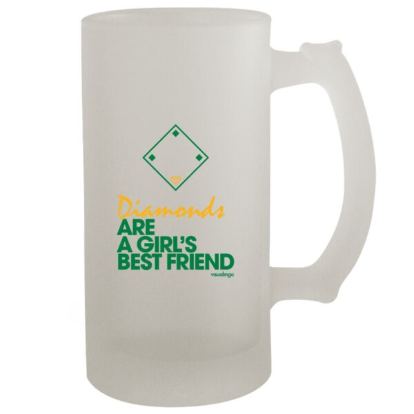 Diamonds Are A Girls Best Friend - 16oz Frosted Beer Stein Thumbnail