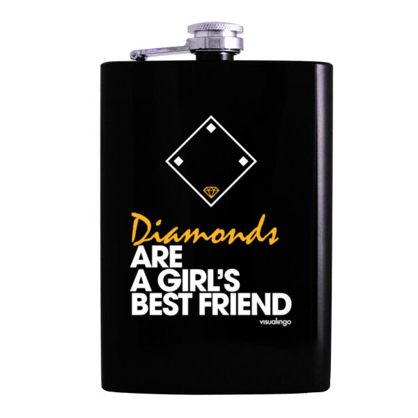 Diamonds Are A Girls Best Friend - 8oz Hip Flask Thumbnail