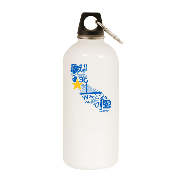 We Run Golden State - White Water Bottle With Carabiner Thumbnail