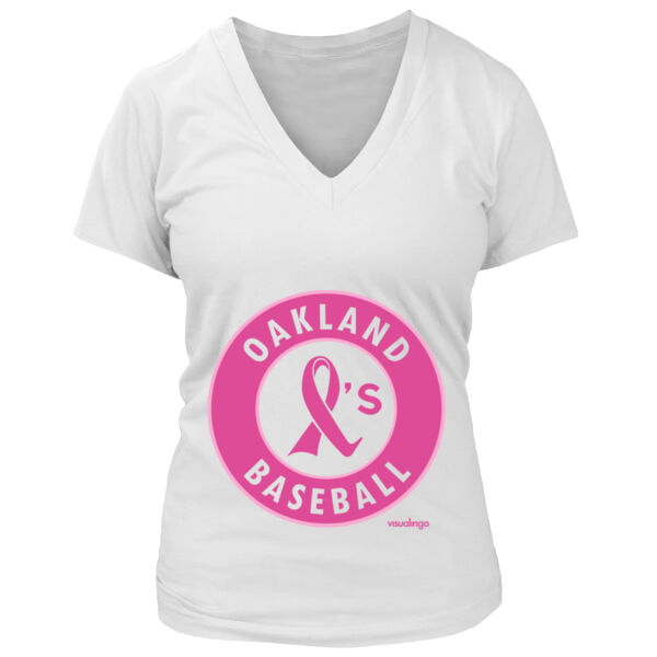Pink Ribbon - Women's Premium Deep V-Neck T-Shirt Thumbnail