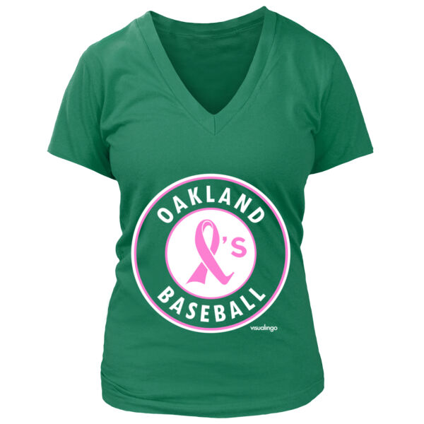 Pink Ribbon - Women's Premium Deep V-Neck T-Shirt Thumbnail