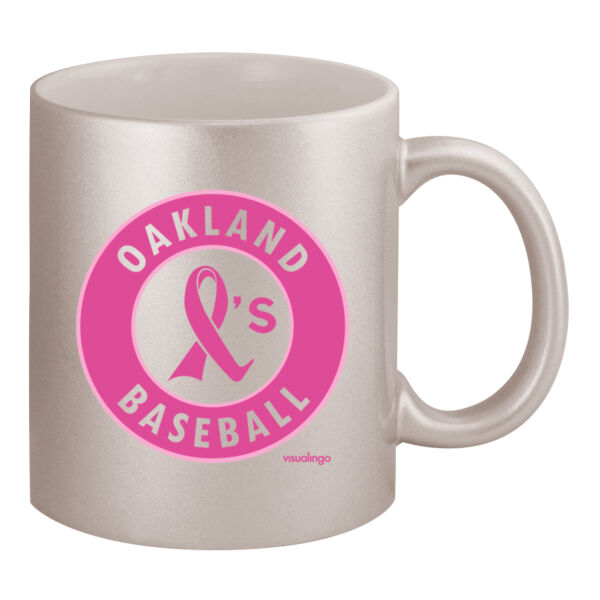 Pink Ribbon - 11oz Metallic Silver Mug Thumbnail