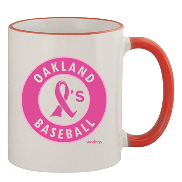 Pink Ribbon - 11oz Colored Rim & Handle Mug Thumbnail
