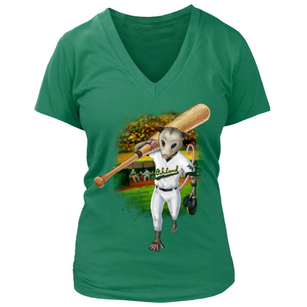 Rally Possum - Women's Premium Deep V-Neck T-Shirt Thumbnail