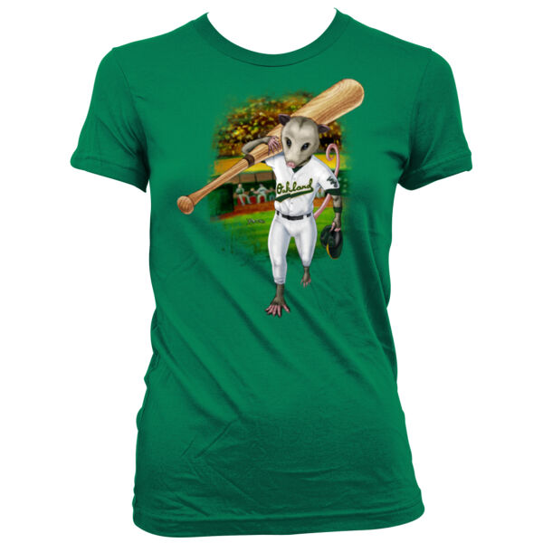 Rally Possum - Women's Junior Cut Crewneck T-Shirt Thumbnail