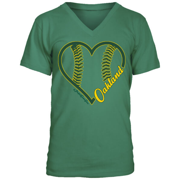 Heart Oakland - Men's Premium V-Neck T-Shirt Thumbnail