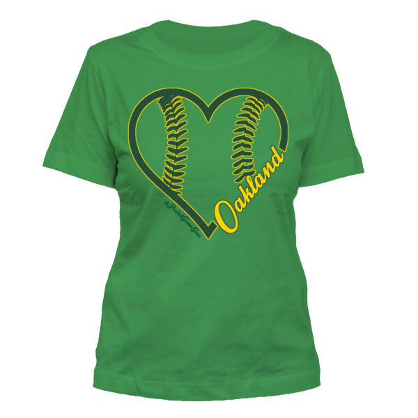 Heart Oakland - Women's Standard Misses Cut T-Shirt Thumbnail