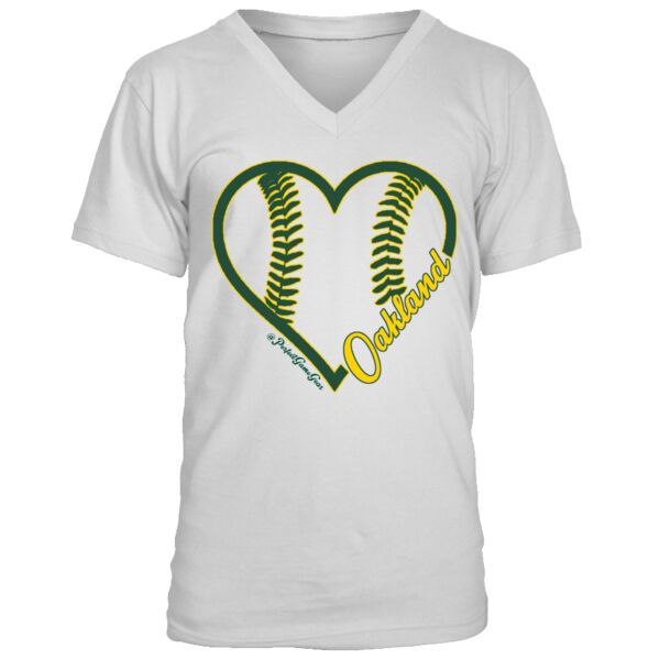 Heart Oakland - Men's Premium V-Neck T-Shirt Thumbnail