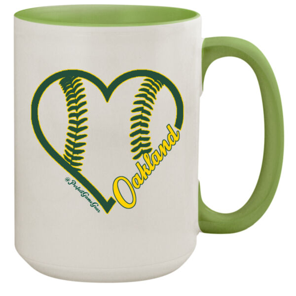 Heart Oakland - 15oz Colored Inner & Handle Mug Thumbnail