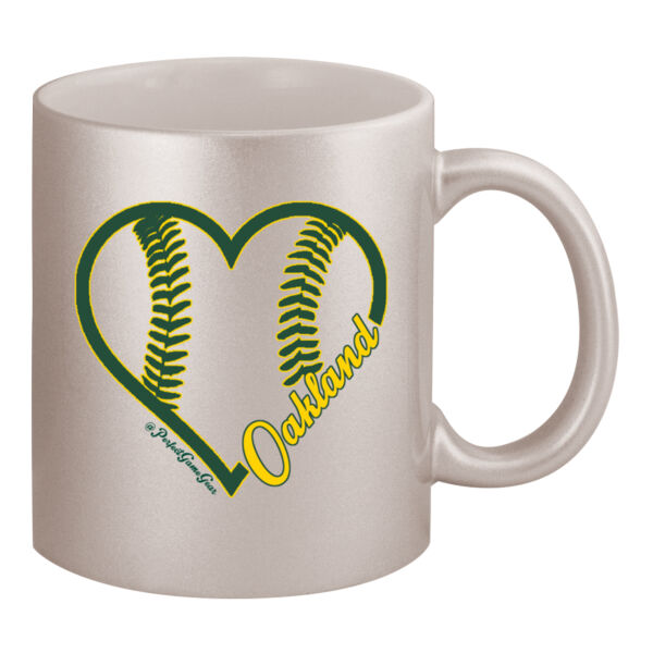 Heart Oakland - 11oz Metallic Silver Mug Thumbnail