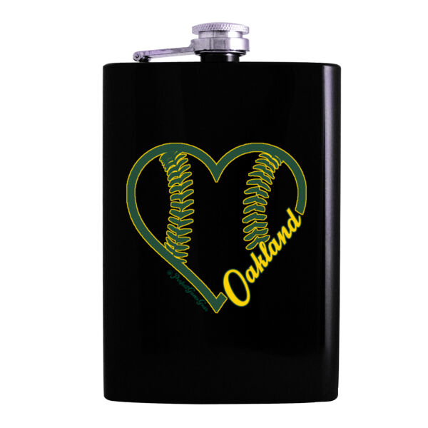 Heart Oakland - 8oz Hip Flask Thumbnail