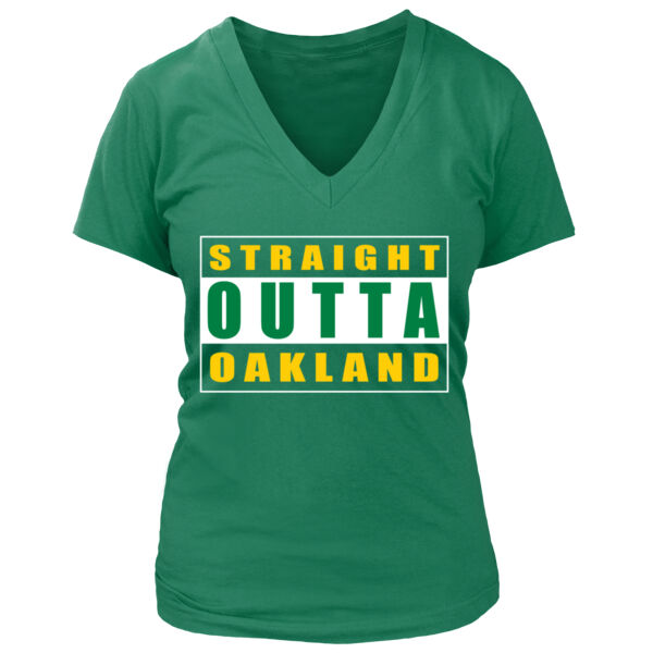 Straight Outta Oakland - Women's Premium Deep V-Neck T-Shirt Thumbnail