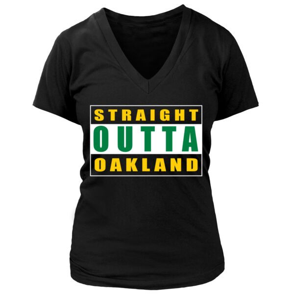 Straight Outta Oakland - Women's Premium Deep V-Neck T-Shirt Thumbnail