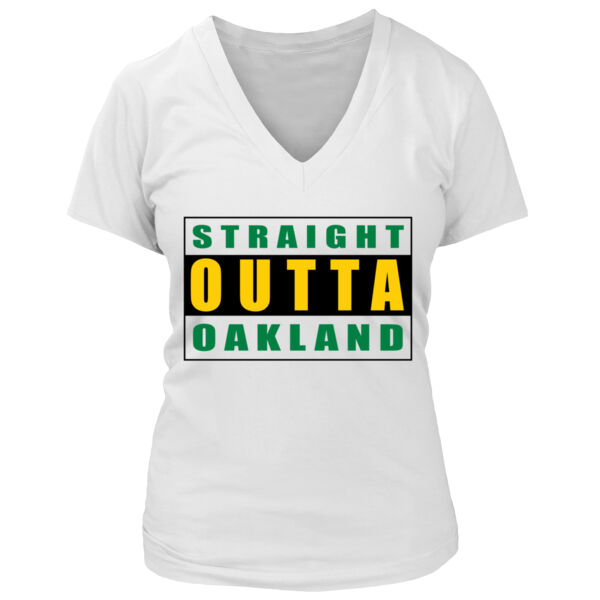 Straight Outta Oakland - Women's Premium Deep V-Neck T-Shirt Thumbnail