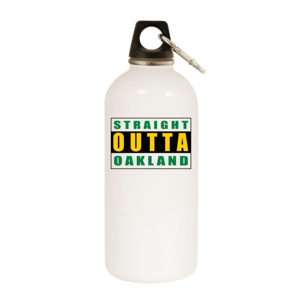 Straight Outta Oakland - White Water Bottle With Carabiner Thumbnail