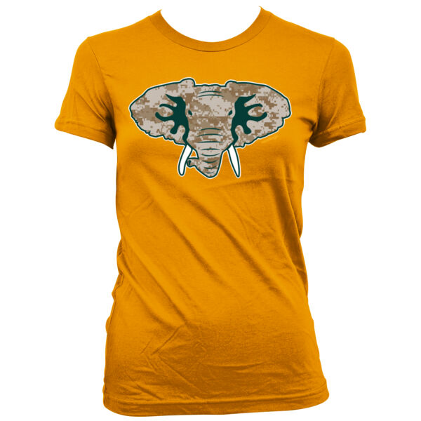 Camouflage Hellaphant - Women's Junior Cut Crewneck T-Shirt Thumbnail