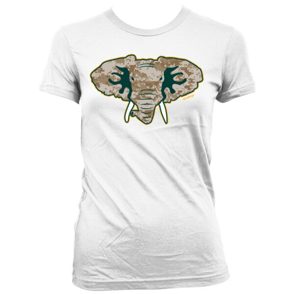 Camouflage Hellaphant - Women's Junior Cut Crewneck T-Shirt Thumbnail