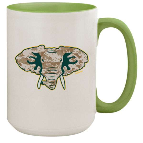 Camouflage Hellaphant - 15oz Colored Inner & Handle Mug Thumbnail