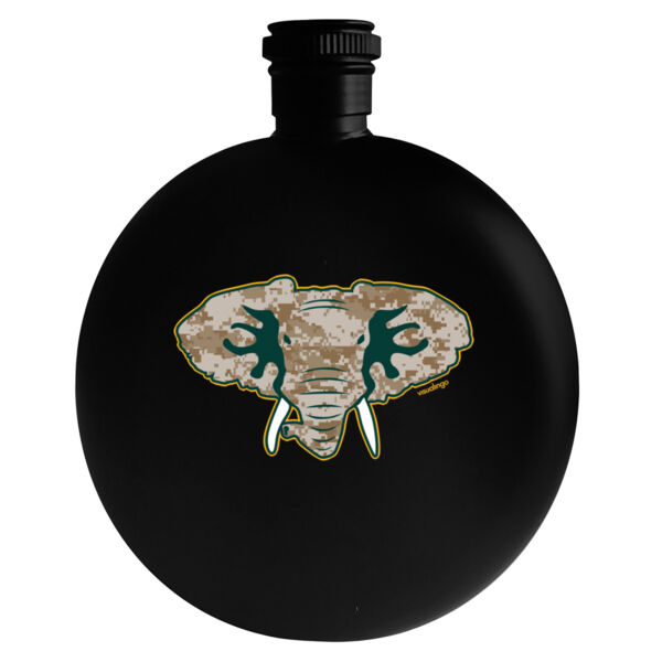 Camouflage Hellaphant - 5oz Round Flask Thumbnail