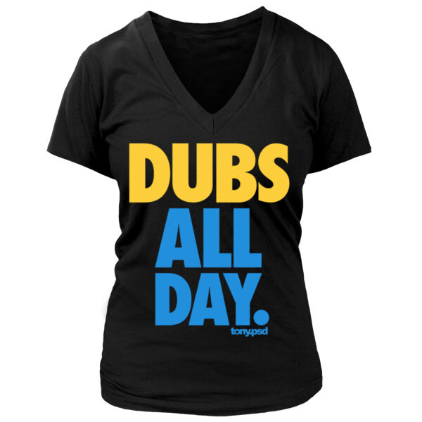 Dubs All Day - Women's Premium Deep V-Neck T-Shirt Thumbnail