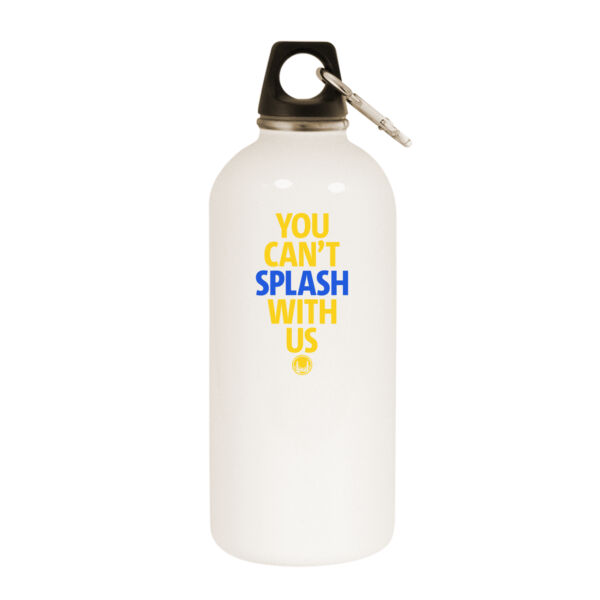 You Can't Splash With Us - White Water Bottle With Carabiner Thumbnail
