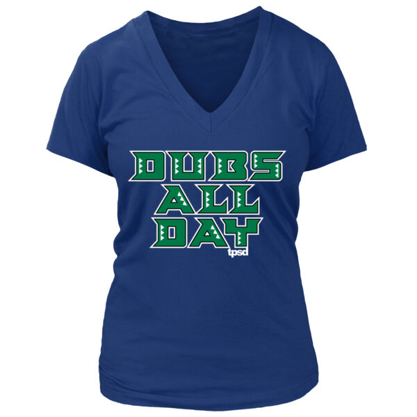 Dubs All Day Hawaii Edition - Women's Premium Deep V-Neck T-Shirt Thumbnail