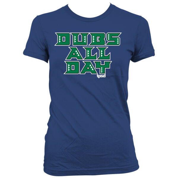 Dubs All Day Hawaii Edition - Women's Junior Cut Crewneck T-Shirt Thumbnail