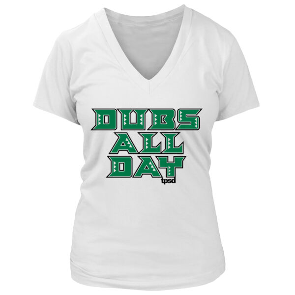 Dubs All Day Hawaii Edition - Women's Premium Deep V-Neck T-Shirt Thumbnail