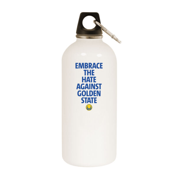 Embrace The Hate Against Golden State - White Water Bottle With Carabiner Thumbnail
