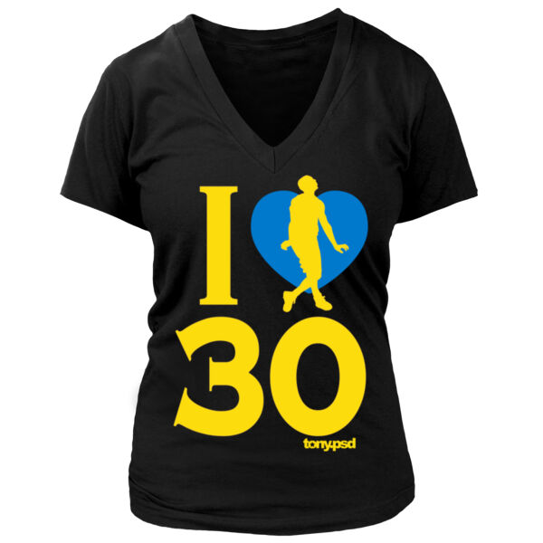 I Love (Heart) 30 - Women's Premium Deep V-Neck T-Shirt Thumbnail
