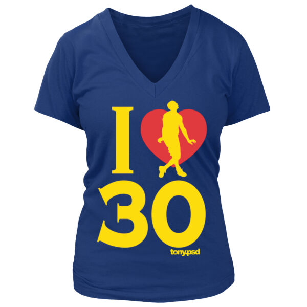 I Love (Heart) 30 - Women's Premium Deep V-Neck T-Shirt Thumbnail